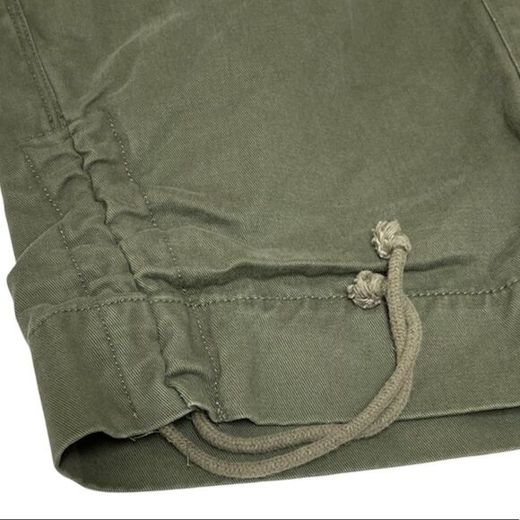 VANS Army Green Drawstring Cinch Embroidered Skull Motif Straight Short Skirt - Picture 7 of 16
